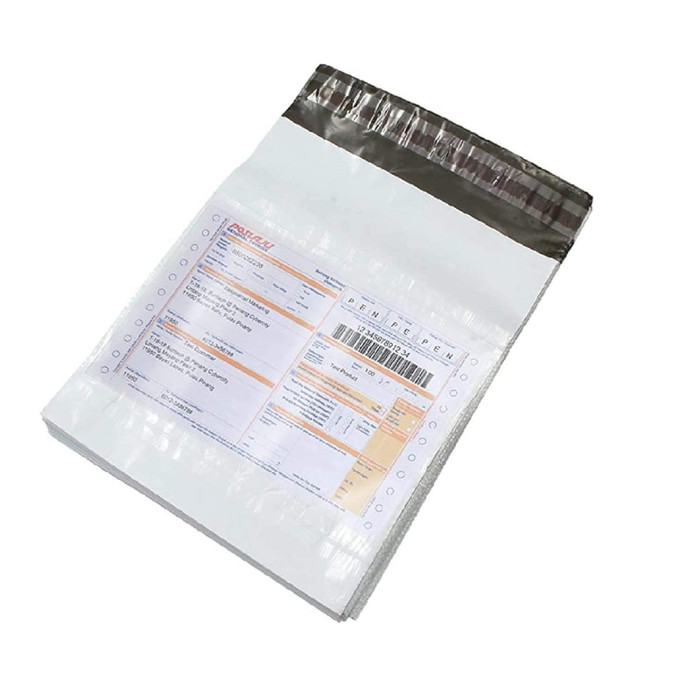 Plain Courier Poly Bags with Pod, 8x10 Inch (Pack of 50)