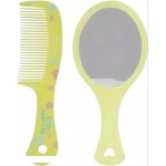 Mirror with Comb Set for Women and Girls ( Pack of 1 ) Yellow