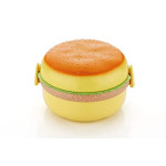 BURGER FUN  Burger Shape Lunch Box for Kids - School Tiffin Box for Boys & Girls Plastic Snacks Lunch Box with 3 Layer 4 Compartments with 2 Spoons for Adults and Kids