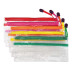 Transparent Exam Zippered Pencil Pouch, Pen, Stationery, Travel Document, Cosmetics Pouch.for Girls and Boys Multicolour one