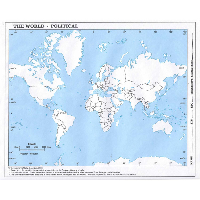 Practice map of World political