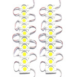 12V 2.4 Watt LED Light Coin Shape Module Led Bulb Light Lamp for Temple, Home, Bike, Car, Cycle Decoration (20pcs White)