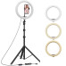 10 inch Big Selfie Ring Light for Live Stream-LED Ring Light with Phone Holder Dimmable Makeup Light with 3 Light Mode (White)