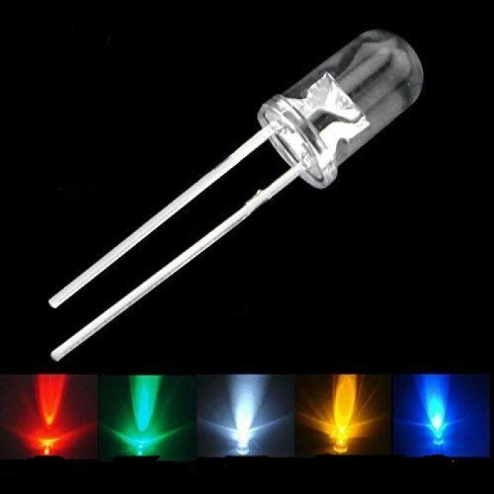 5mm Ultra Bright LED(Light Emitting Diode) White,Green,Red,Yellow,Blue Color Each 20Pcs Mix Total -100Pcs