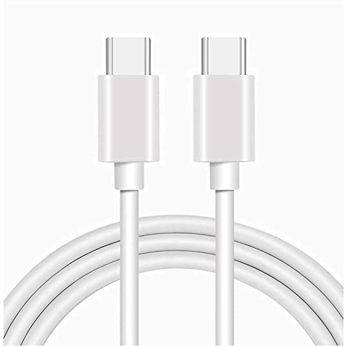 Type C to C Cable USB Cable Original Like | Data Sync Cable | Rapid Quick Dash Fast Charging Cable | Charger Cable | C TO C White)