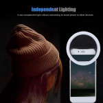 Selfie LED Ring Flash Light, Portable Phone Selfie Lamp with 36 LED Bulbs, 3 Brightness Levels, Independent Lighting for IOS (Black)