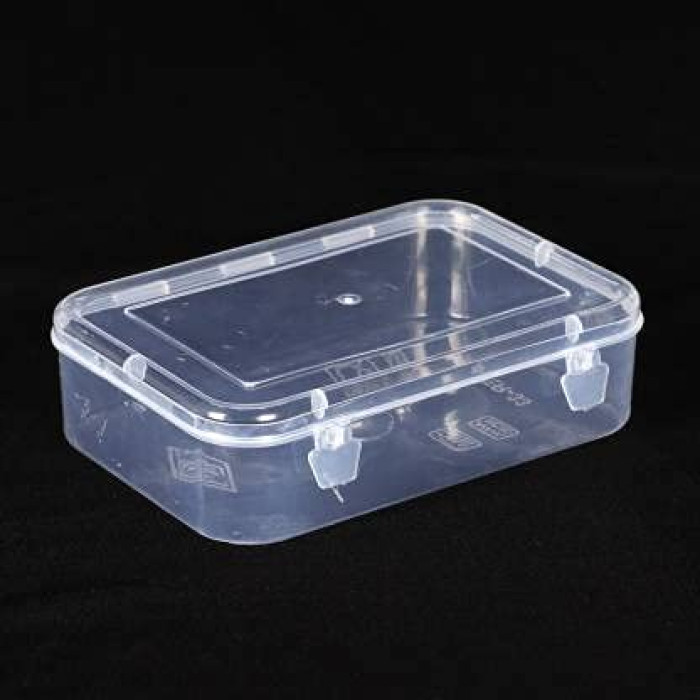 Plastic box container with Lock System - Pack of 12 (Transparent)