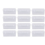 Plastic box container with Lock System - Pack of 12 (Transparent)