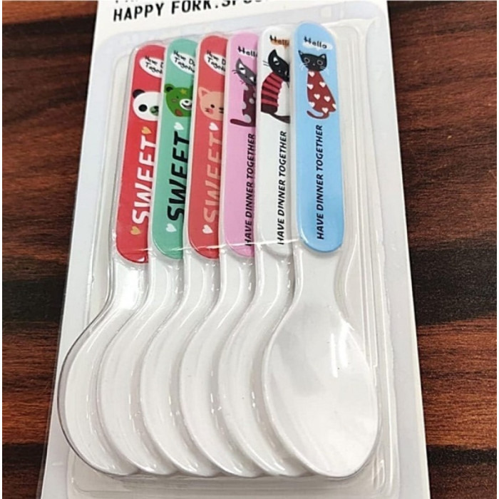 Set for Kids School Gifting Item (Set of 3 Spoon and 3 Forks Cutlery)