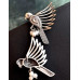 Oxidized Bird Shape Antique Stud Earring