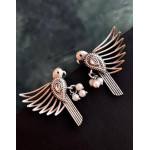 Oxidized Bird Shape Antique Stud Earring